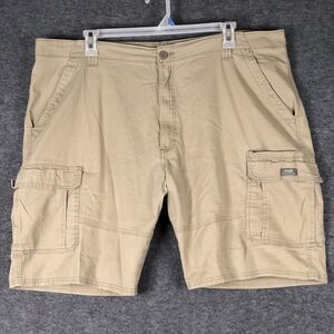 WRANGLER Mens Relaxed Fit Cargo Shorts W42 X 10 2XL Khaki Cotton 6 Pocket Design